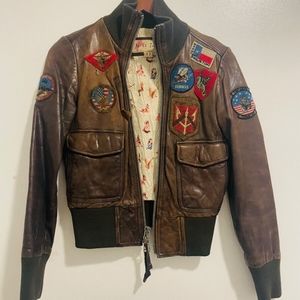 miss top gun leather jacket - Used